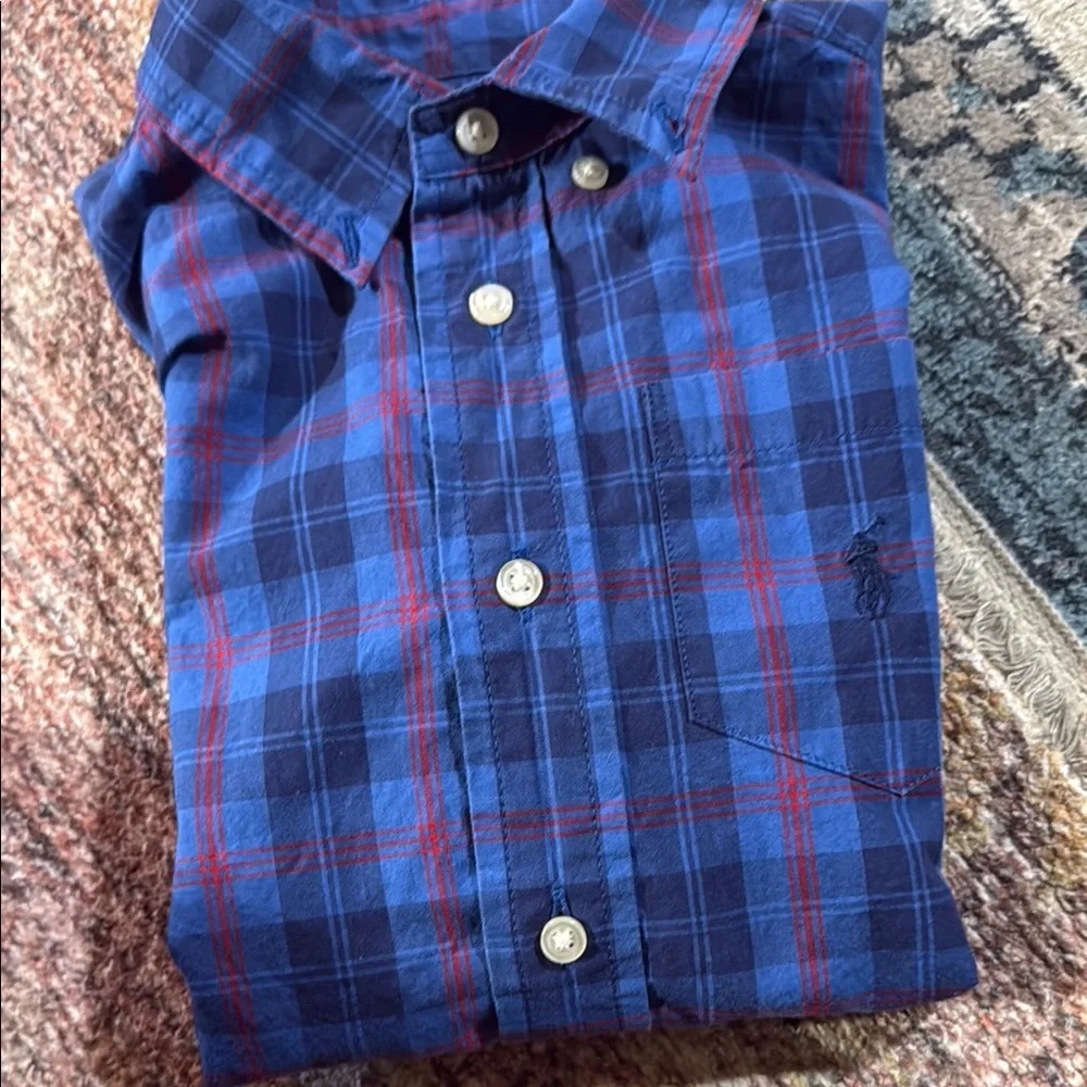 Polo Ralph Lauren boys plaid long sleeve button down cotton size 6 so cute